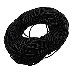 Black Cowhide Leather Cord For DIY Craft Jewelry, Size: about 4mm in diameter(X-WL-A003-18)