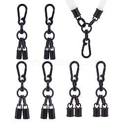 WADORN 6 Sets 3 Style Alloy Clasp Set, for Mobile Phone Straps, Electrophoresis Black, 2.25~2.5x1.2cm, Inner Diameter: 0.62~0.95cm, 2 sets/style(PALLOY-WR0001-12)