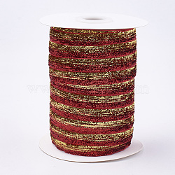 Glitter Sparkle Ribbon, Polyester & Nylon Ribbon, Colorful, 3/8 inch(9.5~10mm), about 50yards/roll(45.72m/roll)(SRIB-T002-01B-48)