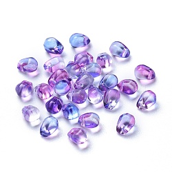 Transparent Glass Charms, Dyed & Heated, Faceted, Teardrop, Mauve, 6x5.5x6.5mm, Hole: 0.8mm(X-GLAA-O017-02G)