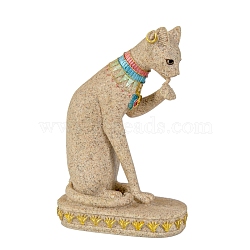 New Chinese Style Art Egyptian Cat Ornaments Creative Home Living Room Decorations Resin Crafts Small Ornaments Wholesale, Wheat, 100x55x150mm(PW-WG29338-02)