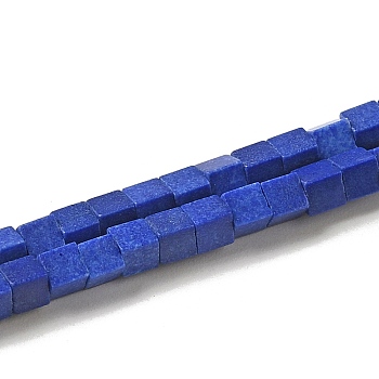 Natural Agate Beads Strands, Cube, Dyed & Heated, Blue, 2~2.5x2.5~3.5x2.5~3mm, Hole: 0.4mm, about 157~165pcs/strand, 14.96~15.75''(38~40cm)