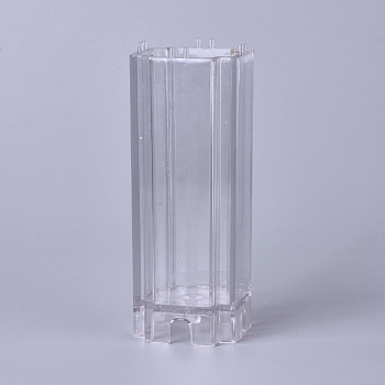Transparent Plastic Candle Molds, for Candle Making, Cross Pillar Shape, Clear, 47x47x125mm, Inner Diameter: 40x40x105mm