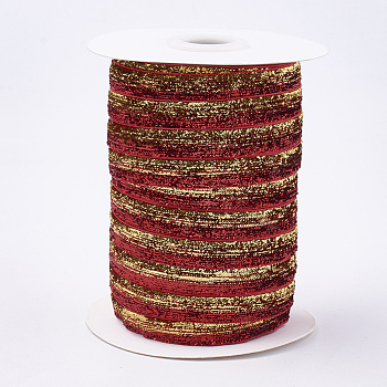 Glitter Sparkle Ribbon, Polyester & Nylon Ribbon, Colorful, 3/8 inch(9.5~10mm), about 50yards/roll(45.72m/roll)