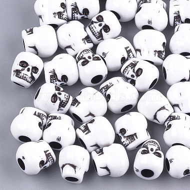 White Skull Acrylic Beads