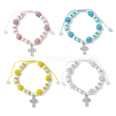 Mixed Color Cross Glass Bracelets