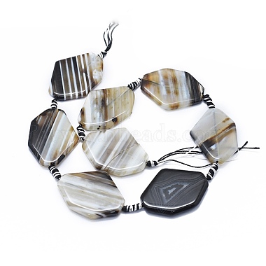 Natural Banded Agate/Striped Agate Beads Strands(G-I245-59B)-2