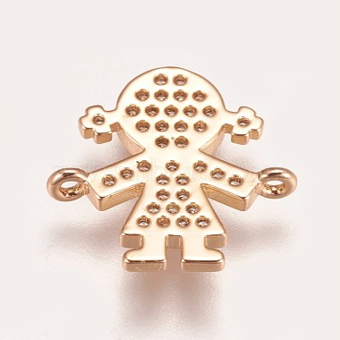 Brass Micro Pave Cubic Zirconia Links(ZIRC-K078-33G)-2