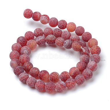 Natural & Dyed Crackle Agate Bead Strands(G-T056-8mm-05)-4