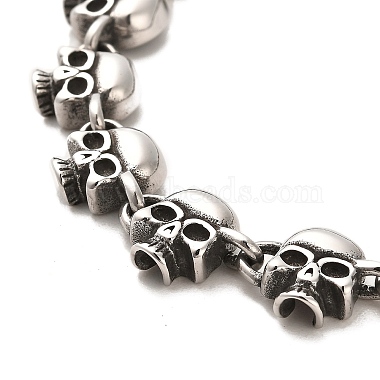 304 браслеты-цепочки с черепом из нержавеющей стали(BJEW-E094-09AS)-2