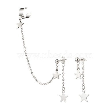 Star 304 Stainless Steel Stud Earrings