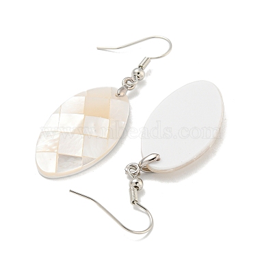 boucles d'oreilles pendantes en laiton plaqué or avec coquillage blanc naturel(EJEW-N055-52K)-2