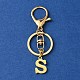 304 Stainless Steel Initial Letter Charm Keychains(KEYC-YW00005-19)-1