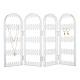 Plastic Earring Display Folding Screen Stands with 4 Folding Panels(EDIS-WH0029-84B)-1