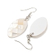 boucles d'oreilles pendantes en laiton plaqué or avec coquillage blanc naturel(EJEW-N055-52K)-2