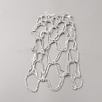 Alloy Rhinestone Tassel Chain Headbands for Women, Silver, 265x142x3mm(OHAR-WH20005-01S)