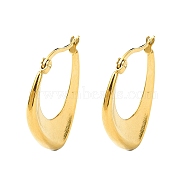 304 Stainless Steel Hoop Earrings, Jewely foe Women, Real 18K Gold Plated, Rhombus, 28x4mm(EJEW-K271-02F-G)