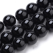 Natural Obsidian Beads Strands, Round, 8mm, Hole: 1mm, about 50pcs/strand, 15.7 inch(G-S259-33-8mm)
