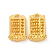 Rack Plating Alloy Pendants, Abacus Charms, Matte Gold Color, 17x10x3.5mm, Hole: 1.8mm(FIND-H034-02G)