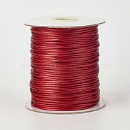 Eco-Friendly Korean Waxed Polyester Cord, Dark Red, 0.8mm, about 174.97 yards(160m)/roll(YC-P002-0.8mm-1118)