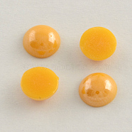 Pearlized Plated Opaque Glass Cabochons, Half Round/Dome, Gold, 3x1mm(PORC-S801-3mm-14)