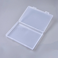 Transparent Plastic Bead Containers, with Hinged Lids, for Beads and More, Rectangle, Clear, 22.5x16.5x3.3cm(CON-WH0070-02B)
