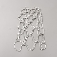 Alloy Rhinestone Tassel Chain Headbands for Women, Silver, 265x142x10mm(OHAR-WH20005-01S)