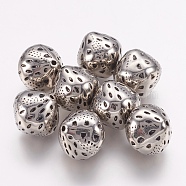 CCB Plastic Beads, Bicone, Antique Silver, 17x17mm, Hole: 1mm(CCB-G008-01AS)
