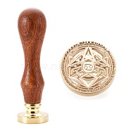 Brass Wax Sealing Stamp, with Rosewood Handle for Post Decoration DIY Card Making, Twelve Constellations, Cancer, 89.5x25.5mm(AJEW-F047-D09)