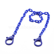 Personalized ABS Plastic Cable Chain Necklaces, Eyeglass Chains, Handbag Chains, with Plastic Lobster Claw Clasps, Blue, 18.11~18.5 inch(46~47cm)(NJEW-JN02849-06)