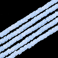 Glass Beads Strands, Imitation Jade, Faceted, Cube, Light Sky Blue, 2~2.5x2~2.5x2~2.5mm, Hole: 0.5mm, 195~200pcs/strand, 17.7 inch~18.8 inch(GLAA-S178-11A)