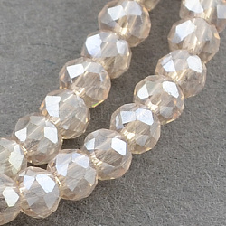 Electroplate Glass Beads Strands, AB Color Plated, Faceted Rondelle, Linen, 2.9~3.3x2mm, Hole: 0.5mm, about 145~150pcs/strand, 34~35cm(EGLA-R048-2mm-33)