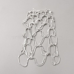 Alloy Rhinestone Tassel Chain Headbands for Women, Silver, 265x142x3mm(OHAR-WH20005-01S)