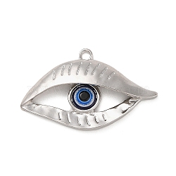 Tibetan Style Alloy Eye Pendants, Evil Eye Resin Charms, Antique Silver, 27x45x6.5mm, Hole: 2.5mm(PALLOY-K021-05AS)