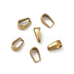 304 Stainless Steel Snap on Bails, Ion Plating(IP), Rack Plating, Real 18K Gold Plated, 7.5x3.5x4.5mm, Hole: 6x3mm(STAS-P448-07C-G)