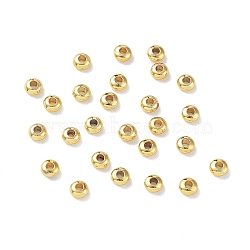 Brass Spacer Beads, Saucer Beads, Long-Lasting Plated, Real 18K Gold Plated, 4x2mm, Hole: 1.6mm(KK-WH0045-86G-01)