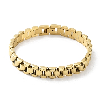 304 Stainless Steel Link Chain Bracelets, Watchband Chain Bracelets, Golden, 8-1/4 inch(21cm)
