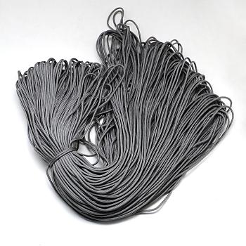 Polyester & Spandex Cord Ropes, 16-Ply, Gray, 2mm, about 109.36 yards(100m)/bundle
