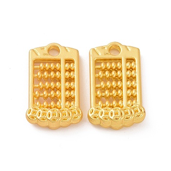 Rack Plating Alloy Pendants, Abacus Charms, Matte Gold Color, 17x10x3.5mm, Hole: 1.8mm