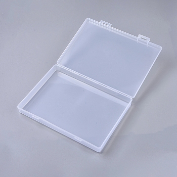 Transparent Plastic Bead Containers, with Hinged Lids, for Beads and More, Rectangle, Clear, 22.5x16.5x3.3cm