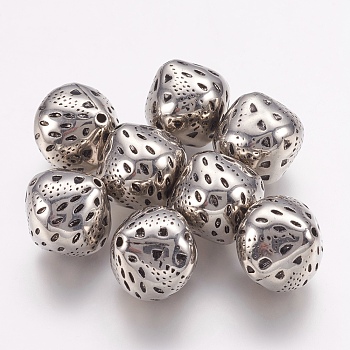CCB Plastic Beads, Bicone, Antique Silver, 17x17mm, Hole: 1mm
