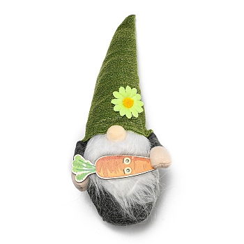 Cloth Faceless Doll, Gnome Figurines Display Decorations, Showcase Adornment for Easter, Olive Drab, 290x113x63mm