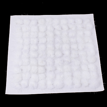Faux Mink Fur Ball Decoration, Pom Pom Ball, For DIY Craft, White, 3.5~4cm, about 50pcs/board