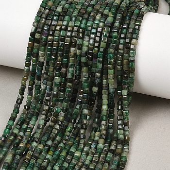 Natural African Jade Beads Strands, Cube, 2~2.5x2~2.5x2~2.5mm, Hole: 0.6mm, about 165pcs/strand, 15.16''(38.5cm)