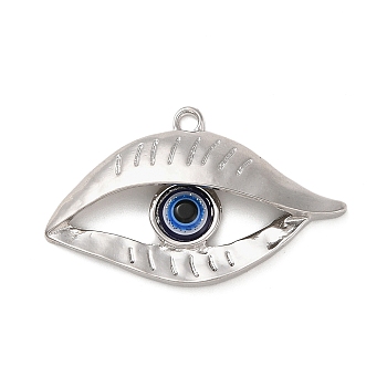 Tibetan Style Alloy Eye Pendants, Evil Eye Resin Charms, Antique Silver, 27x45x6.5mm, Hole: 2.5mm