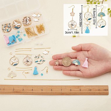 kit de fabrication de boucles d'oreilles pendantes en forme d'oiseau et de fleur sunnyclue diy(DIY-SC0020-40)-3