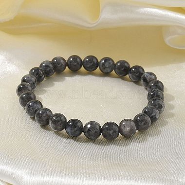 Natural Larvikite Bead Stretch Bracelets(BJEW-K212-B-046)-3