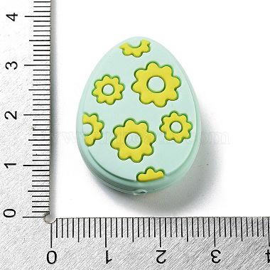 Easter Egg with Flower Silicone Beads(SIL-R014-06A)-3