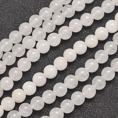 Rondes naturelle de jade blanc chapelets de perles(G-P070-01-8mm)-2