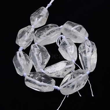 Hebras de cuentas de cristal de cuarzo de piedras preciosas naturales(G-L159-09)-3